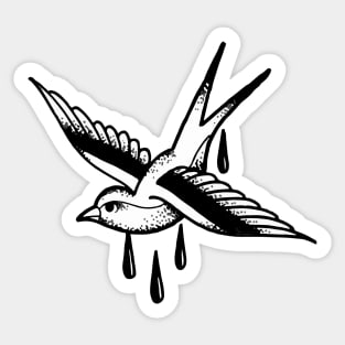 Old School Swallow Bird Tattoo Sticker